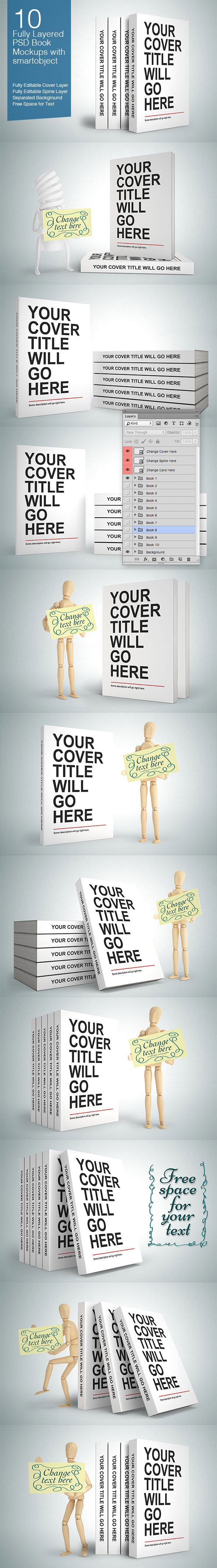 Editable Book PSD Mock-ups